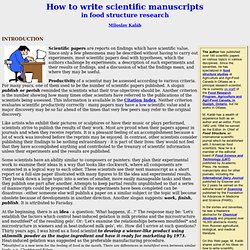 Scientific manuscripts: How to write them
