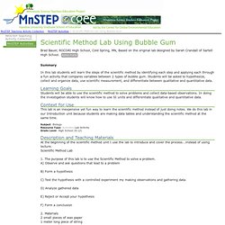 Scientific Method Lab Using Bubble Gum