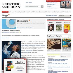 Observations: In praise of scientific error