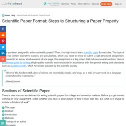 Scientific Paper Format: How Must an A+ Paper Look Like?