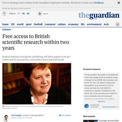 Free access to British scientific research to be available within two years