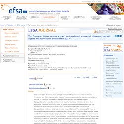 EFSA 28/01/15 The European Union summary report on trends and sources of zoonoses, zoonotic agents and food-borne outbreaks in 2013