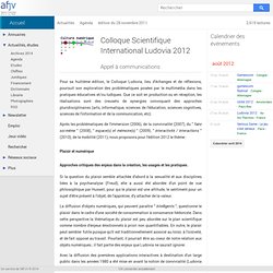 Colloque Scientifique Ludovia 2012 : Appel à communications
