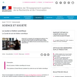 Le soutien à l'édition scientifique - Ministère de l'Enseignement supérieur, de la Recherche et de l'Innovation