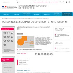 L'état de l'emploi scientifique en France, édition 2013