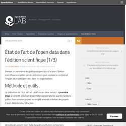 État de l’art de l’open data dans l’édition scientifique (1/3) – OpenEdition Lab
