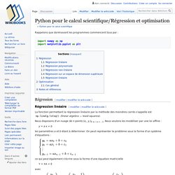 Python pour le calcul scientifique/Régression et optimisation — Wikilivres