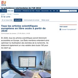 Tous les articles scientifiques européens en libre accès à partir de 2020