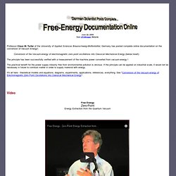 German Scientist Posts Complete Free-Energy Documentation Online