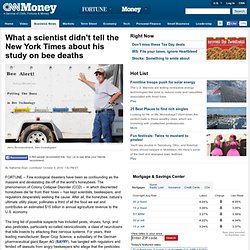 CNNMoney: What a scientist didn't tell the NY Times on honeybee deaths - Oct. 8, 2010