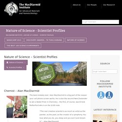 Nature of Science - Scientist Profiles - MacDiarmid Institute