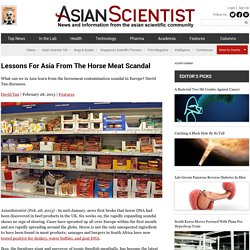 ASIAN SCIENTIST 28/02/13 Lessons For Asia From The Horse Meat Scandal