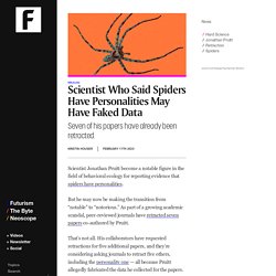 Scientist Who Said Spiders Have Personalities May Have Faked Data
