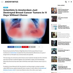 Scientists in Amsterdam Just Destroyed Breast Cancer Tumors in 11 Days Without Chemo – Anonymous