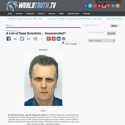 A List of 116 Dead Scientists… Assassinated?