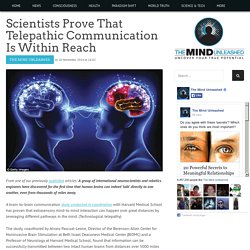 Scientists Prove That Telepathic Communication Is Within Reach