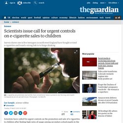 Scientists issue call for urgent controls on e-cigarette sales to children