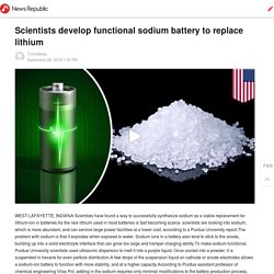 Scientists develop functional sodium battery to replace lithium