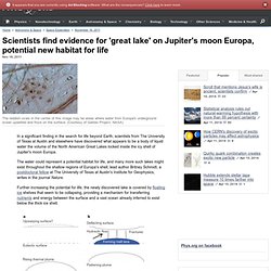 Scientists find evidence for 'great lake' on Jupiter's moon Europa, potential new habitat for life