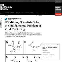 US Military Scientists Solve the Fundamental Problem of Viral Marketing