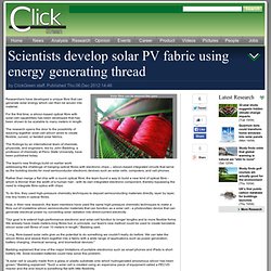 Scientists develop solar PV fabric using energy generating thread > Data > Research