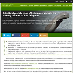Upstream diversion impacts: Scientists highlight risks of hydropower dams in the Mekong Delta for COP21 delegates