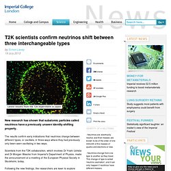 T2K scientists confirm neutrinos shift between three interchangeable types