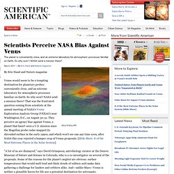 Scientists Perceive NASA Bias Against Venus