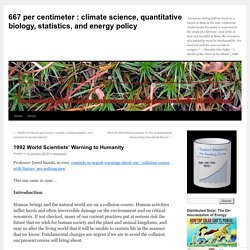 667 per centimeter : climate science, quantitative biology, statistics, and energy policy