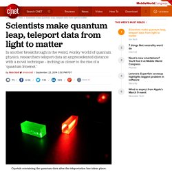 Scientists make quantum leap, teleport data from light to matter