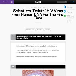 Scientists "Delete" HIV Virus From Human DNA For The First Time - Researchers Eliminate HIV Virus From Cultured Human Cells