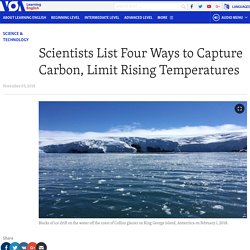 Scientists List Four Ways to Capture Carbon, Limit Rising Temperatures