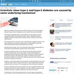 Scientists show type-1 and type-2 diabetes are caused by same underlying mechanism