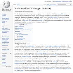 1992 World Scientists' Warning to Humanity 1992
