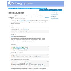 stats.poisson — SciPy v0.11 Reference Guide