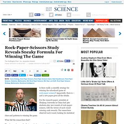 Rock-Paper-Scissors Study Reveals Sneaky Formula For Winning The Game