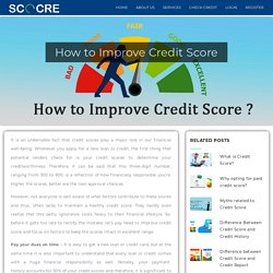 How to Improve Credit Score