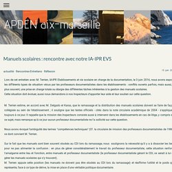 Manuels scolaires : rencontre avec notre IA-IPR EVS - Adben Aix-Marseille