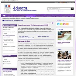 Les classes pour l'inclusion scolaire (CLIS) - EduSCOL