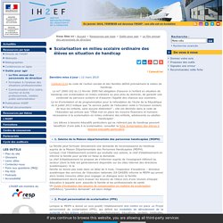 Document 2 web: Scolarisation en milieu scolaire ordinaire des élèves en situation de handicap.