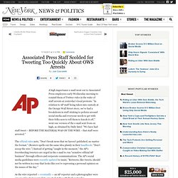 Associated Press Staff Scolded for Tweeting Too Quickly About OWS Arrests