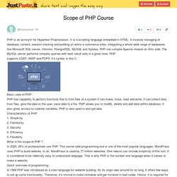 Scope of PHP Course