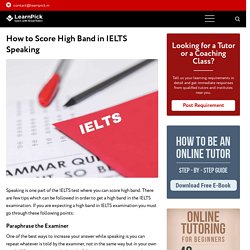 How to Score High Band in IELTS Speaking
