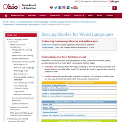 Scoring Guides for World Languages