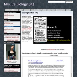 Scoring System FAQ - Mrs. E's Biology Site