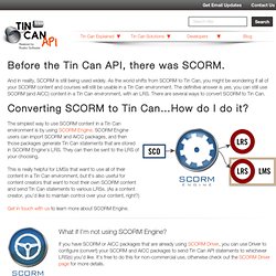 SCORM to Tin Can Solution