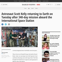 Scott Kelly returning to Earth after 340 days in space