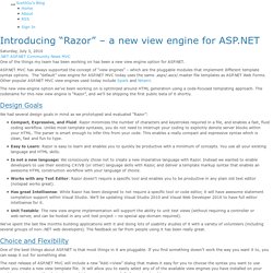 Introducing “Razor” – a new view engine for ASP.NET