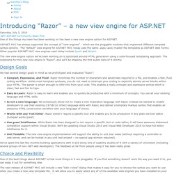 Introducing “Razor” – a new view engine for ASP.NET