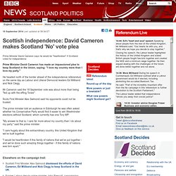 Scottish independence: David Cameron makes Scotland 'No' vote plea